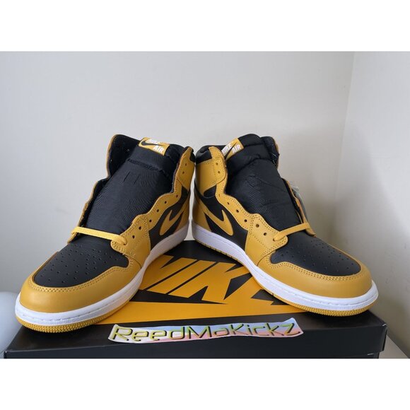 Jordan 1 Retro High OG Pollen Black Yellow Mens Sizes 555088 701 - Picture 2 of 5